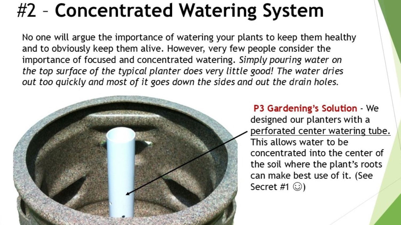 Maceta de jardín de hierbas personalizada con tubo de riego central y carrito con ruedas de 5 pulgadas